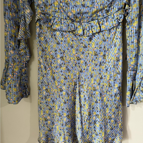 Free people Floral Blue Ruffle Dress - Picture 9 of 13